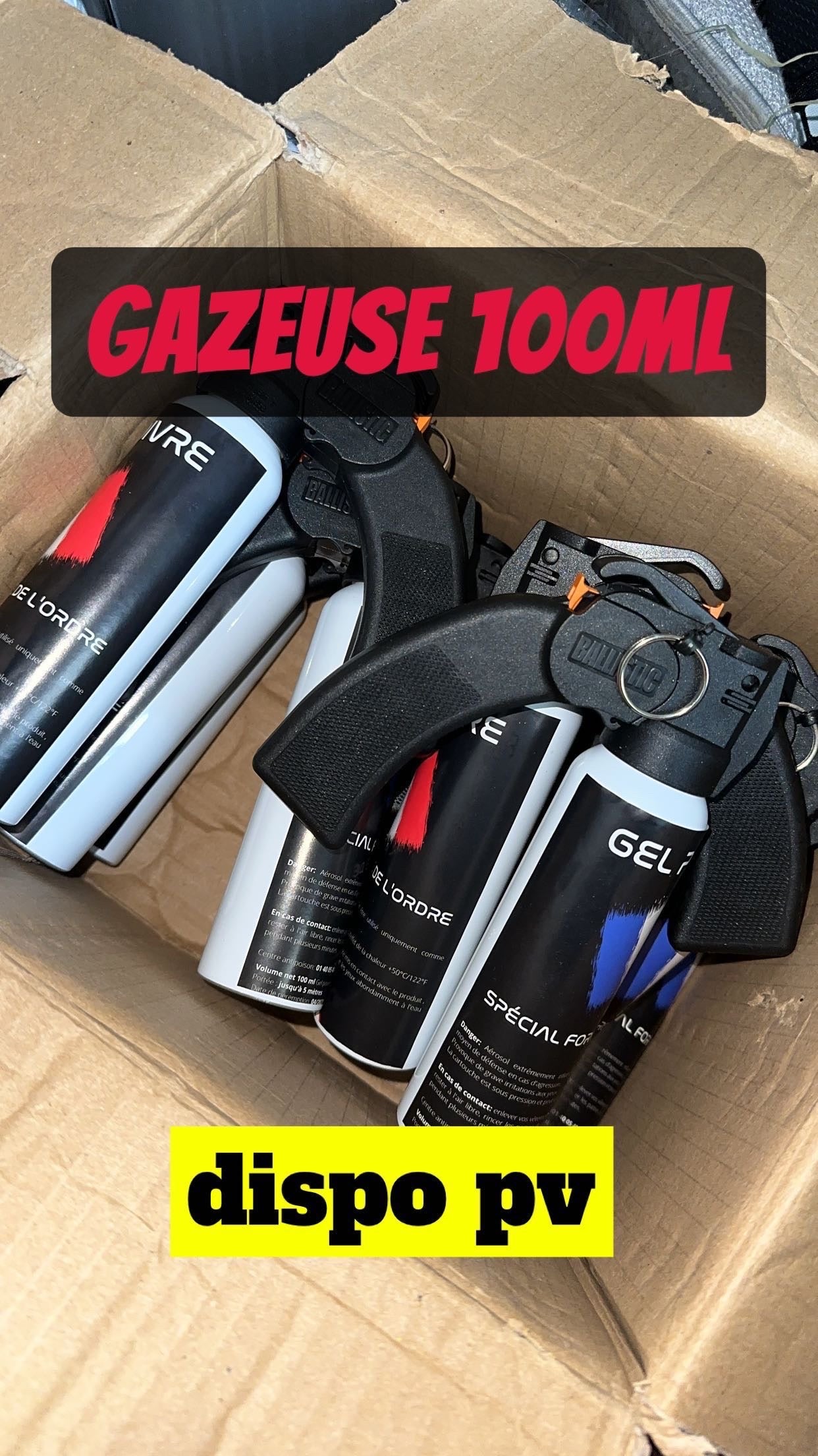 BOMBE LACRYMOGENE GEL POIVRE - 100 ML - SPECIAL FORCE DE L'ORDRE