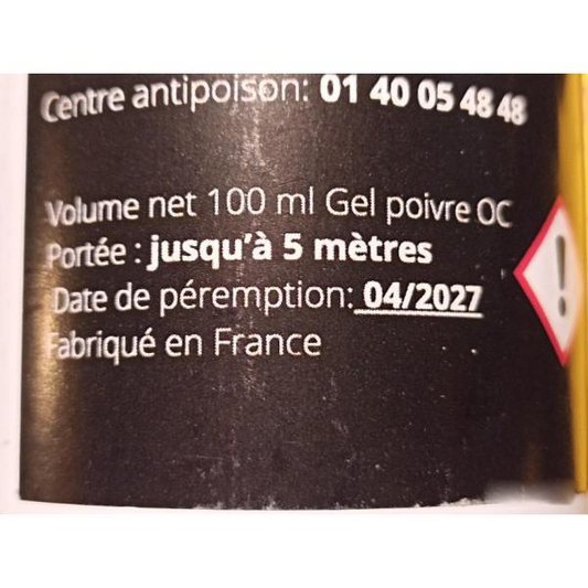 BOMBE LACRYMOGENE GEL POIVRE - 100 ML - SPECIAL FORCE DE L'ORDRE