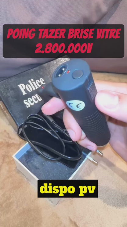 POING AMERICAIN BRISE VITRE TASER 2.800.000 V